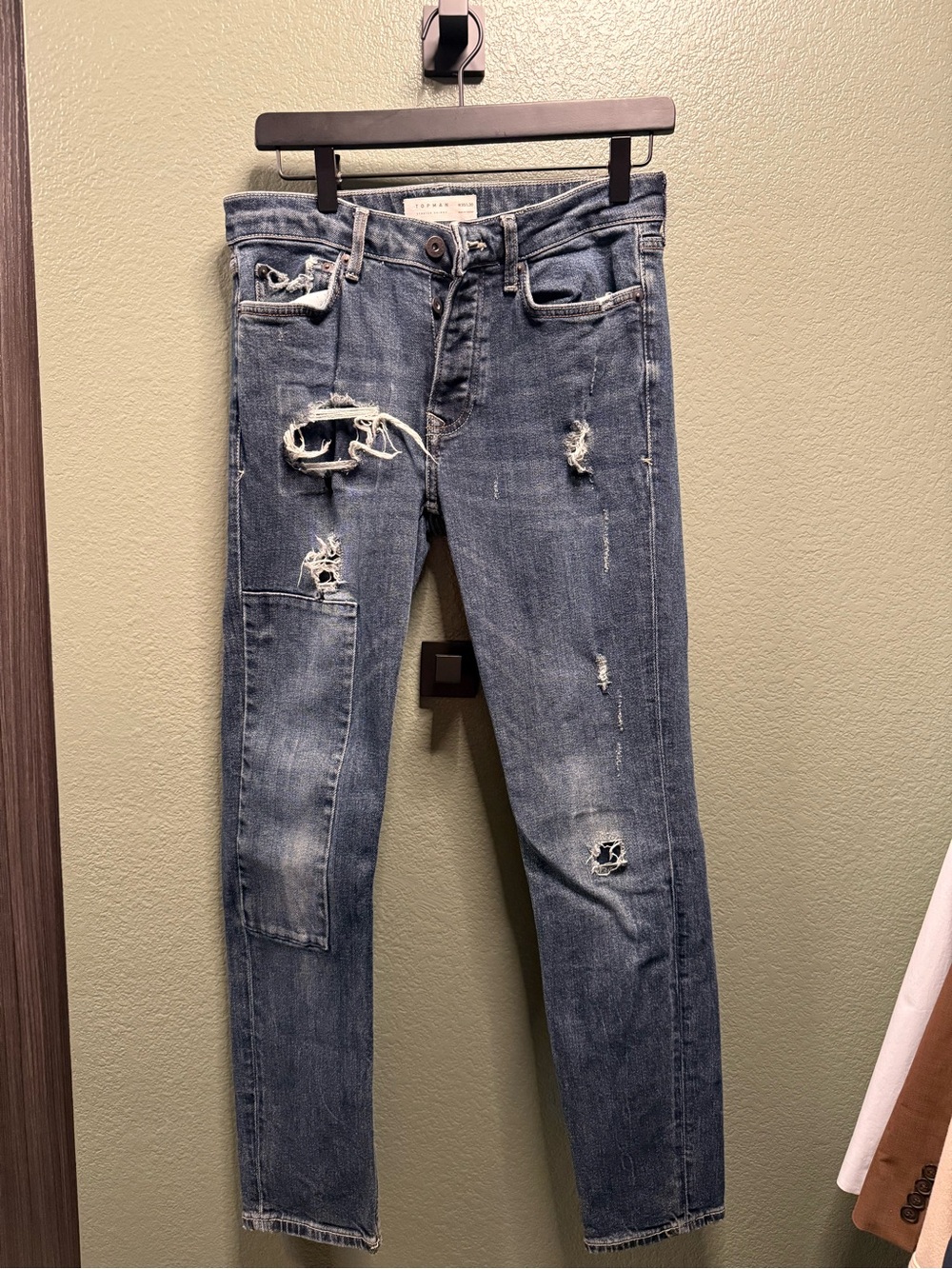 Men’s Distressed Blue Skinny Jeans